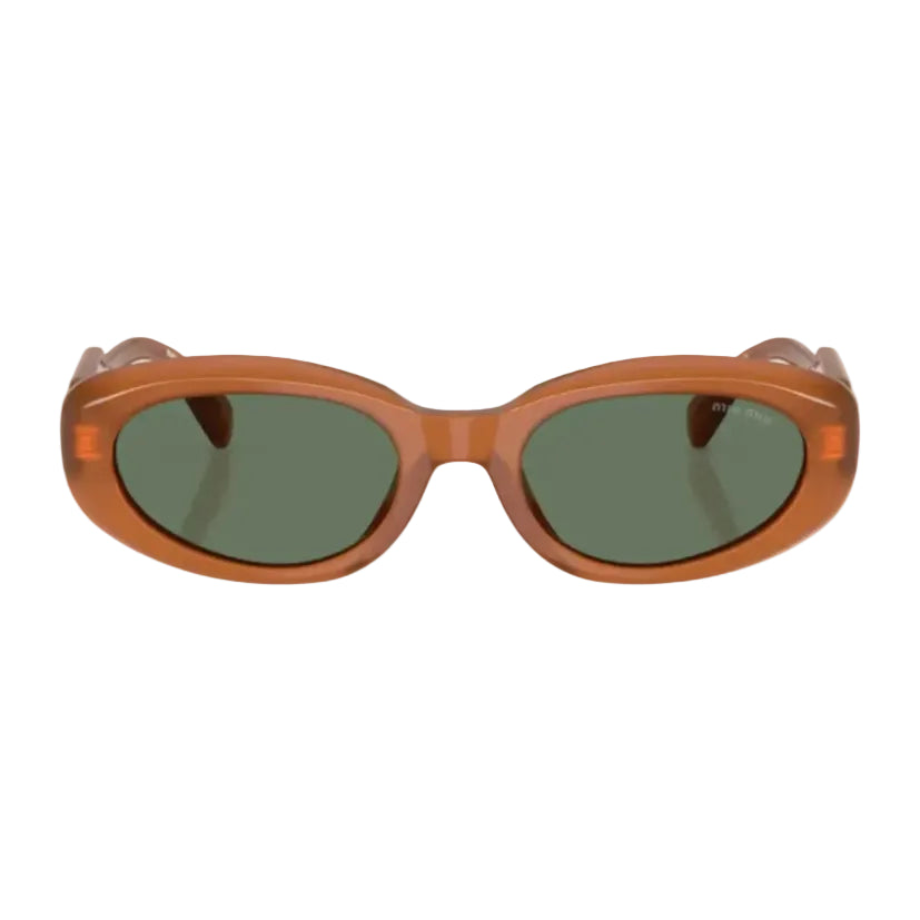 Miu Miu Women Oval Carnelian Opal / Green Sunglasses