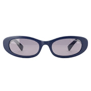 Miu Miu Women MU C02S Oval Glossy Navy Blue / Soft Grey Sunglasses