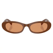 Miu Miu Women MU C02S Oval Cocoa Brown Sunglasses 