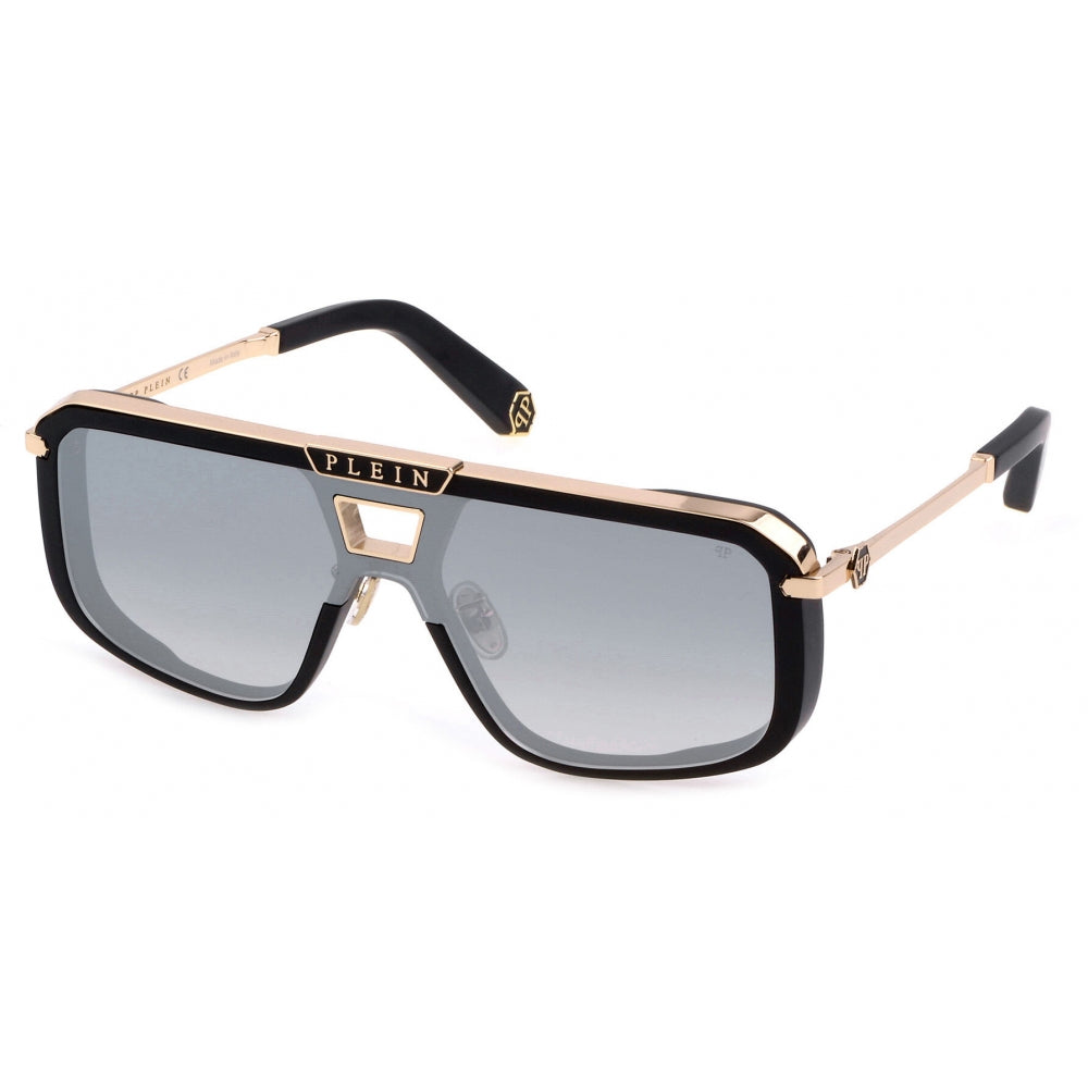Philipp Plein Unisex Legacy Hexagon Matte Black / Rose Gold Sunglasses