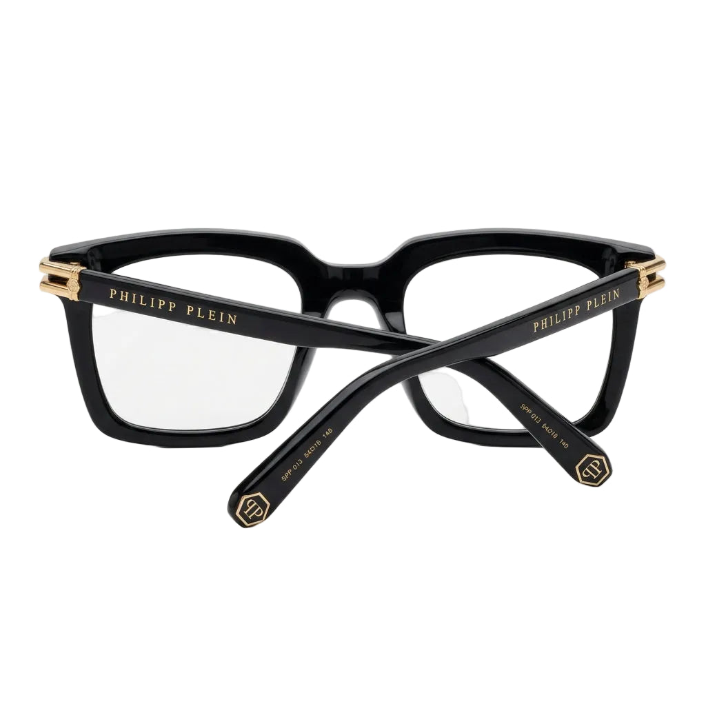 Philipp Plein Men VPP115M 0700 Shiny Black & Gold Eyeglasses