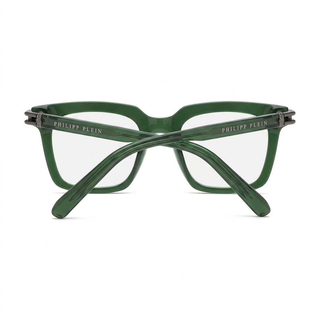 Philipp Plein Men VPP115M 0G61 Shiny Transparent Green Eyeglasses
