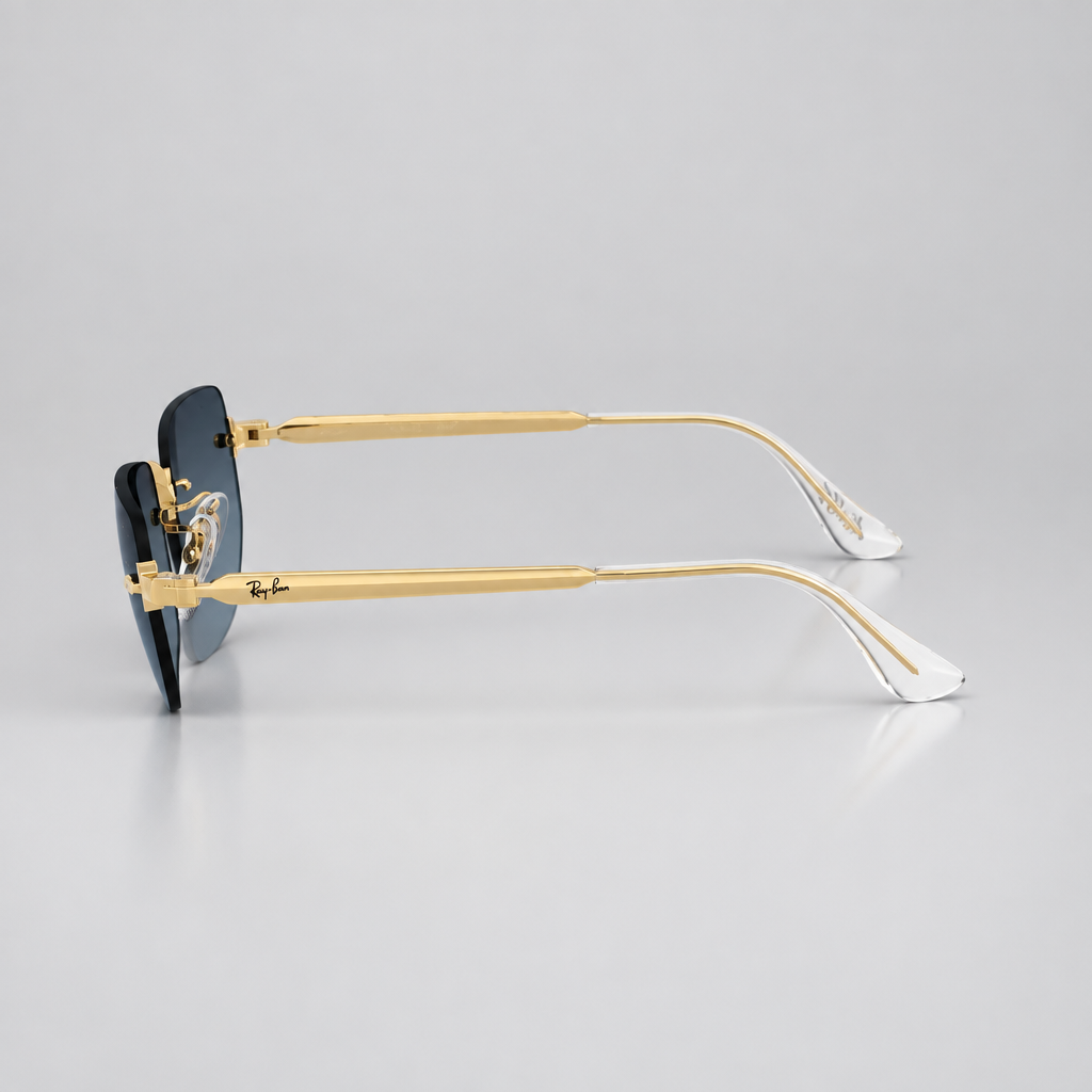 Ray-Ban Unisex Rimless Rectangle Gradient Blue Sunglasses