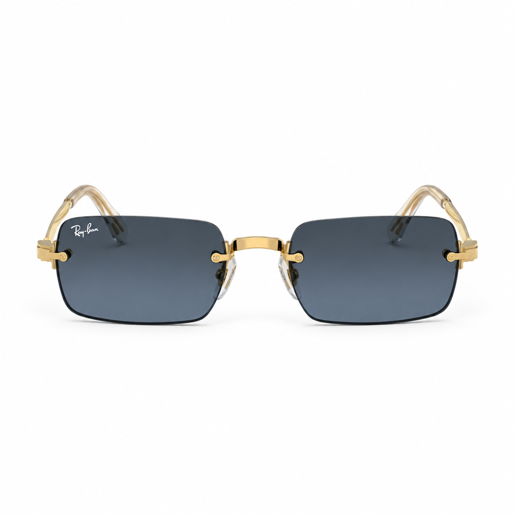 Ray-Ban Unisex Rimless Rectangle Gradient Blue Sunglasses