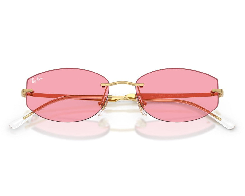 Ray-Ban Unisex Rimless Geometric Pink Sunglasses