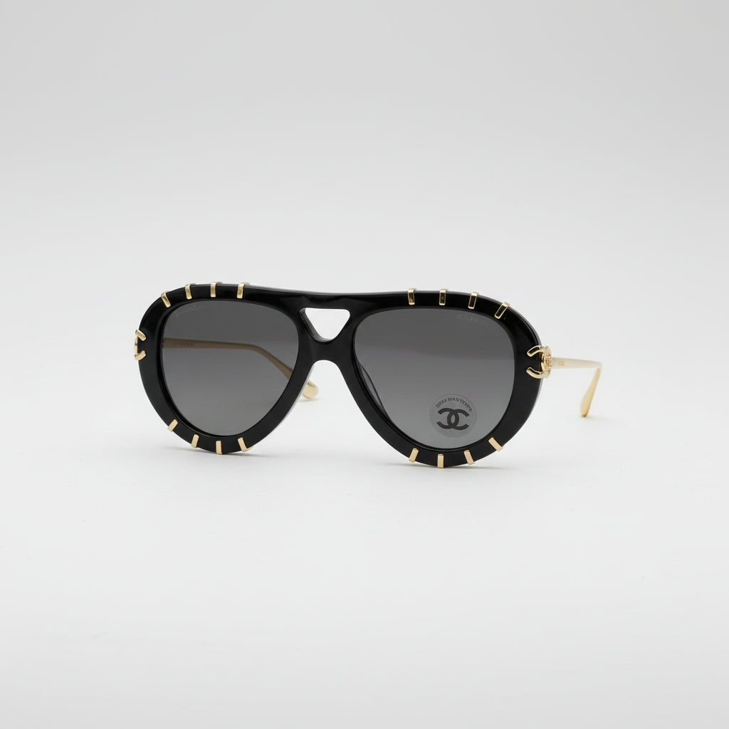 Chanel Women CH9207 Aviator Black Sunglasses