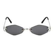 Cartier Unisex Vintage Rimless Hexagonal Silver Grey Sunglasses 