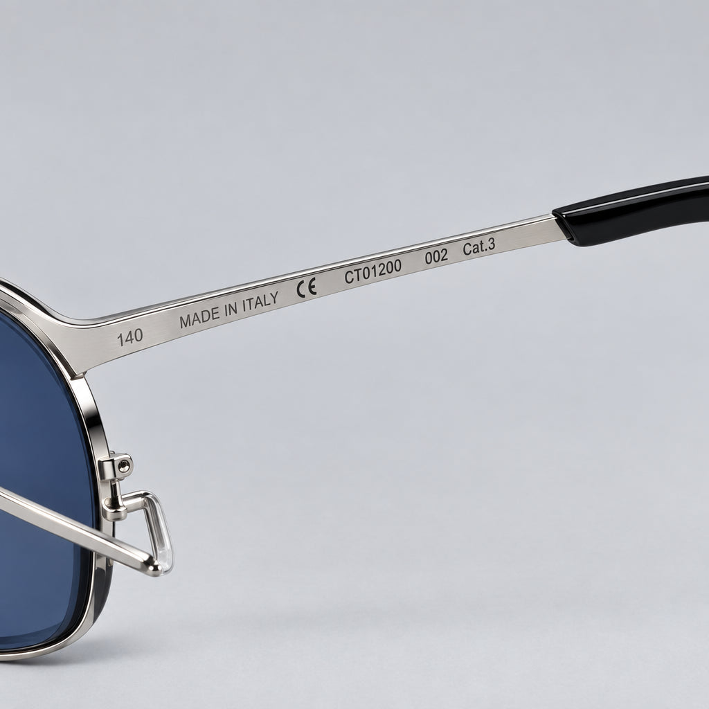 Cartier Panthère de Unisex Rimless Rectangular Blue Gradient Split Diamond Cut Sunglasses